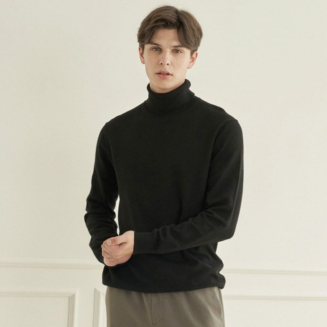 210에디트 남녀공용 캐시미어 블렌드 터틀넥 솜털 니트 ZZ4SW012