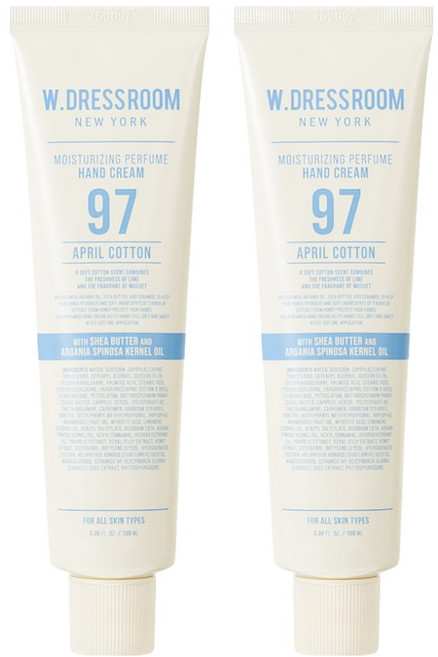더블유드레스룸 퍼퓸 핸드크림 97 에이프릴코튼, 100ml, 2개