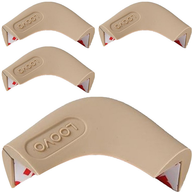 루보 실리콘 모서리보호대 코너형, 베이지, 4개