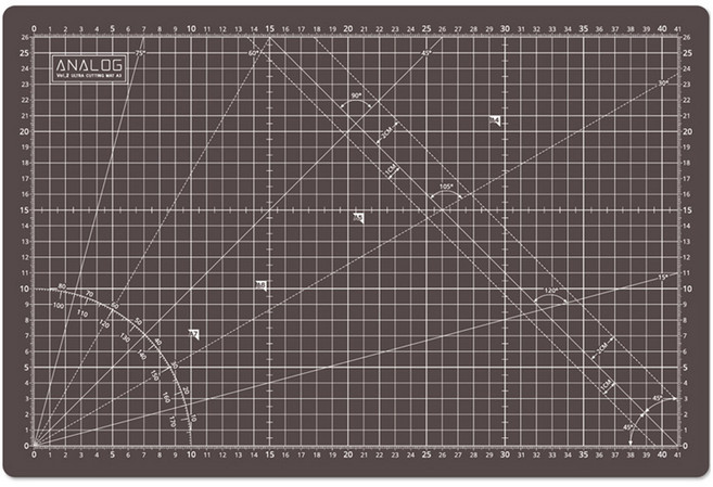 아날로그 양면 셀프힐링 울트라 칼라 커팅매트, 브라운 + 베이지