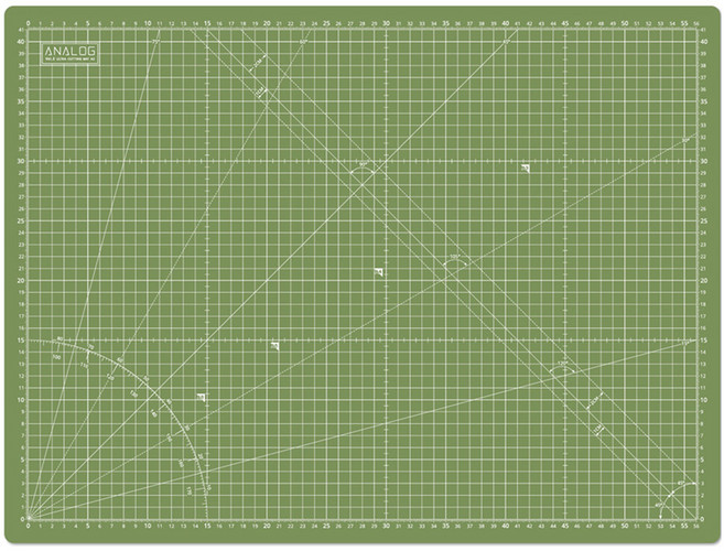 아날로그 양면 셀프힐링 울트라 칼라 커팅매트, 올리브 + 오프화이트