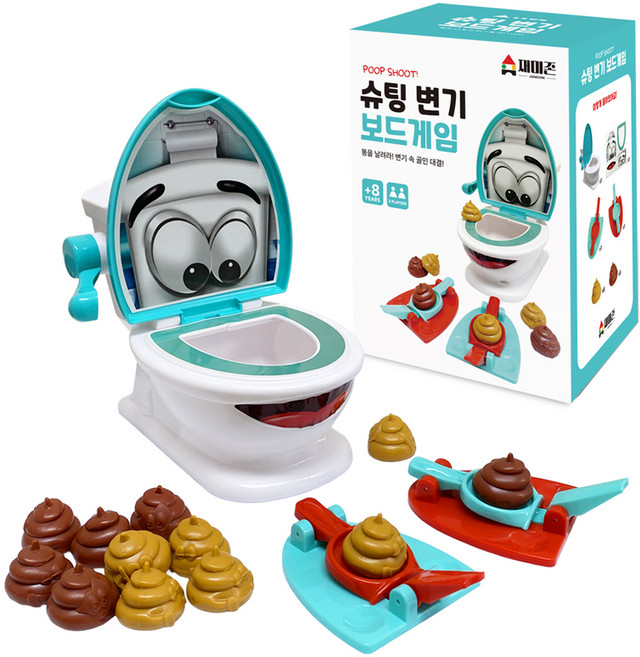 재미존 슈팅 변기 보드게임, 혼합색상, 1개
