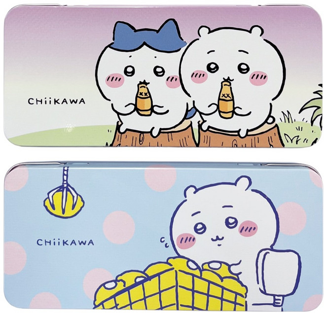 Chiikawa 吉伊卡哇 馬口鐵筆盒 2款套組, 2個, 混合顏色