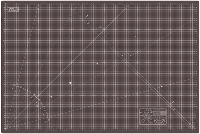 아날로그 양면 셀프힐링 울트라 칼라 커팅매트, 브라운 + 베이지