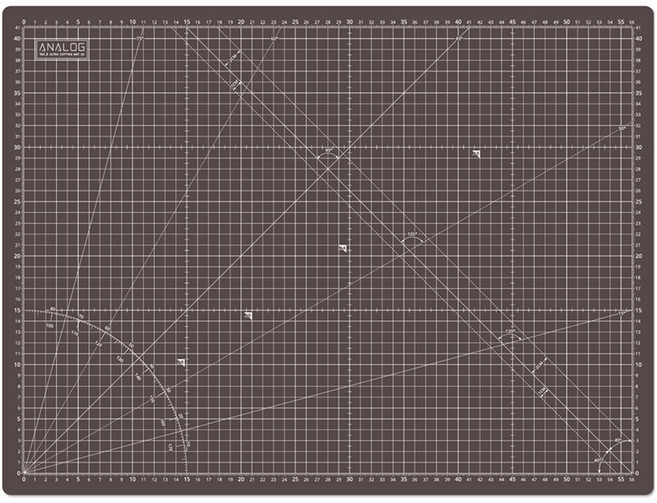아날로그 양면 셀프힐링 울트라 칼라 커팅매트, 브라운 + 베이지