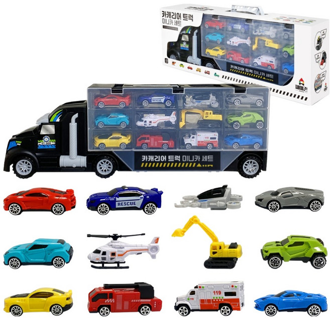 재미존 카캐리어 트럭 미니카 세트, 혼합색상, 1세트