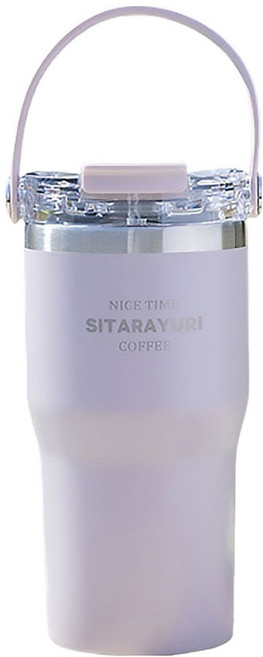 Sitarayuri 手提保溫杯 01, 1個, 600ml, 灰色 + 紫色