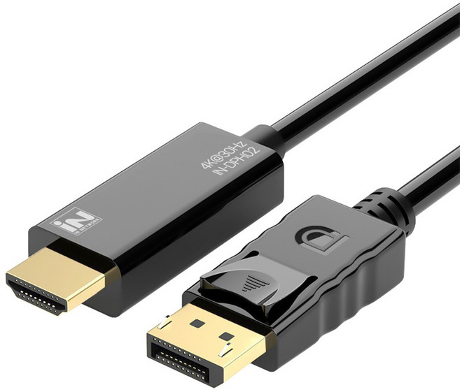 인네트워크 4K 지원 디스플레이포트 DP to HDMI 영상 변환 케이블 2m, 1개, IN-DPH02