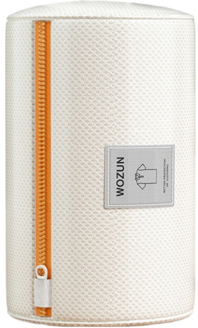 WOZUN 사인포스트 지퍼 패브릭 매쉬 세탁망 긴원통 30 x 20 cm, 오렌지, 1개