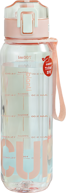 QLZHS Tritan材質運動健身水壺 大容量/隨行杯/彈蓋水杯/直飲水壺/運動冷水壺/環保杯, 1個, 粉色, 700ml