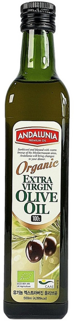 안달루니아 유기농 엑스트라버진 올리브유, 500ml, 1개