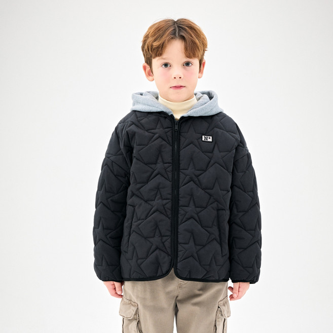 젤리스푼 스타 퀼팅 후디 점퍼