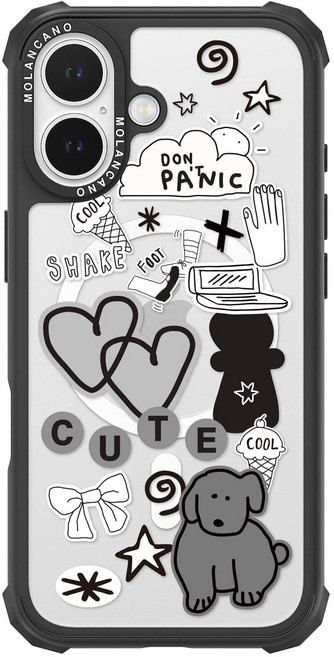 모란카노 임팩트 맥세이프 투명 유니크 디자인 휴대폰 케이스