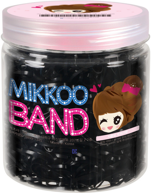 미꼬밴드 아동용 헤어끈 원터치캡 통 세트 110g