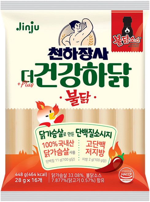 건강하닭 천하장사 더 불닭 소시지, 448g, 1개