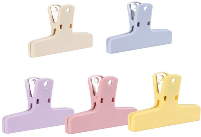위드위드 파스텔 냉장고 집게 자석 5종 세트, 아이보리, 파스텔블루, 바이올렛, 파스텔핑크, 옐로우