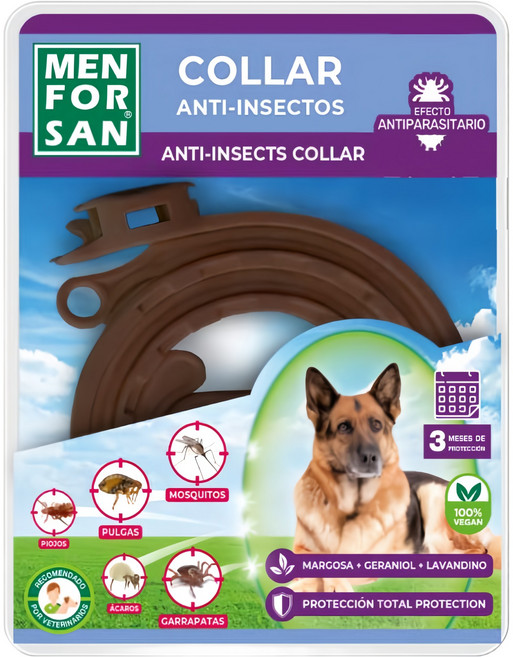 MEN FOR SAN 犬用天然驅蟲項圈 三配方, 1個, 棕色