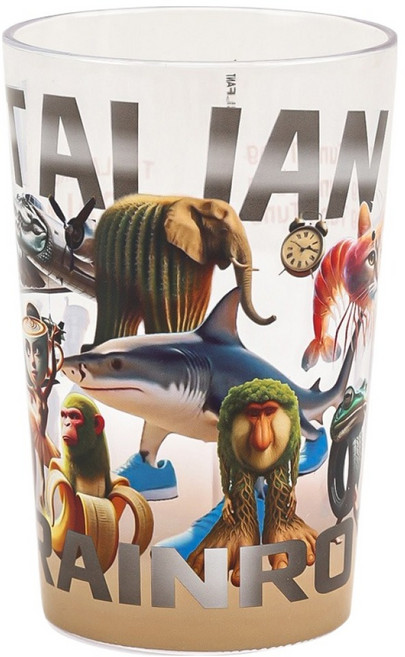 릴팡 이탈리안 브레인롯 투명 점보컵 500ml, 혼합색상, 1개