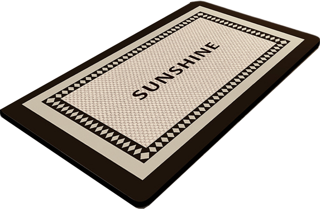 자주 심플 욕실발판, 아이보리체크, 1개