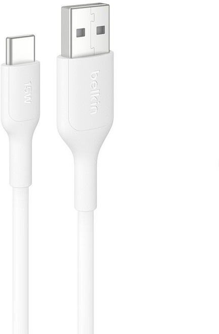 벨킨 A타입-C타입 15W 고속 충전 케이블 CAB021fq1MWH, 1m, 화이트, 1개