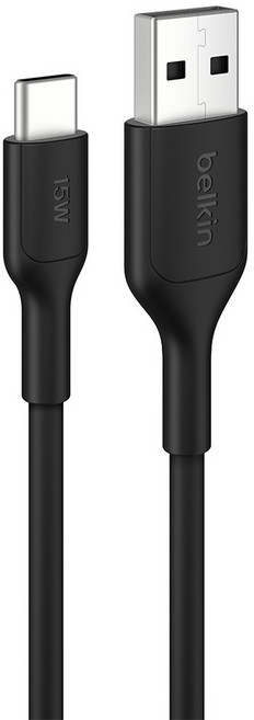 벨킨 A타입-C타입 15W 고속 충전 케이블 CAB021fq1MBK, 1m, 블랙, 1개