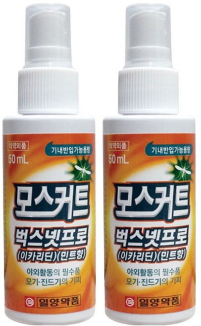 일양약품 모스커트 벅스넷프로 모기기피제, 50ml, 2개