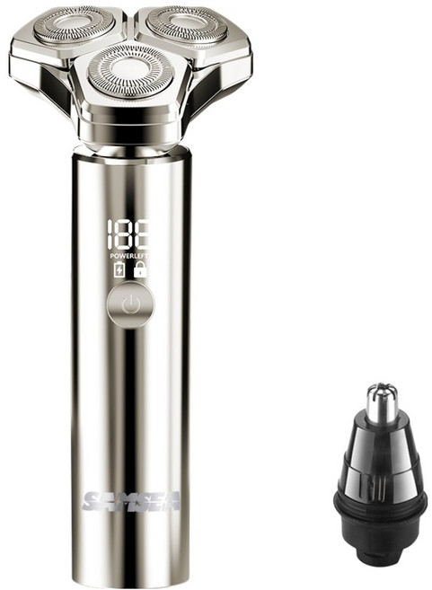 SAMSEA 360도 휴대용 2 in 1 전기 전동면도기, TXD-01, 실버