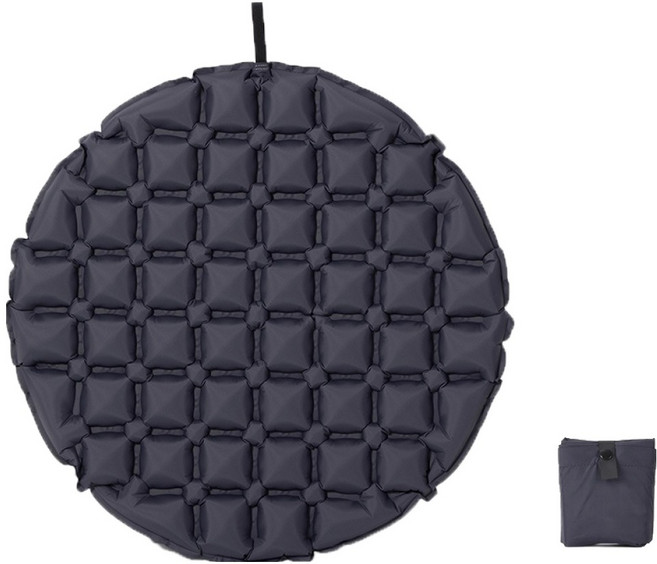 따봉오빠 강아지 캠핑 야외 경량 휴대용 빅 라운드 에어 방석 JNHA2007, 다크그레이