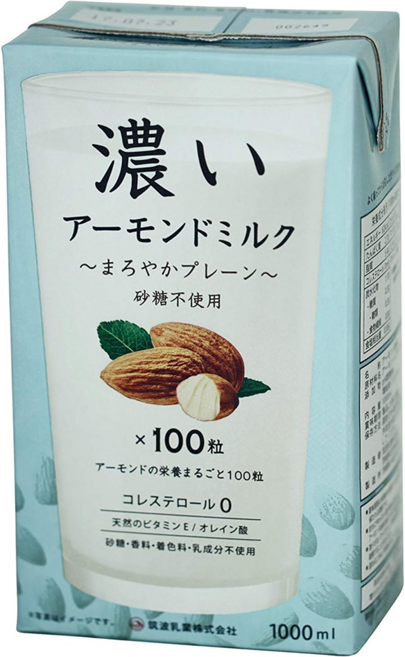 TSUKUBA 筑波乳業 杏仁飲 香醇原味 無糖, 1瓶, 1L