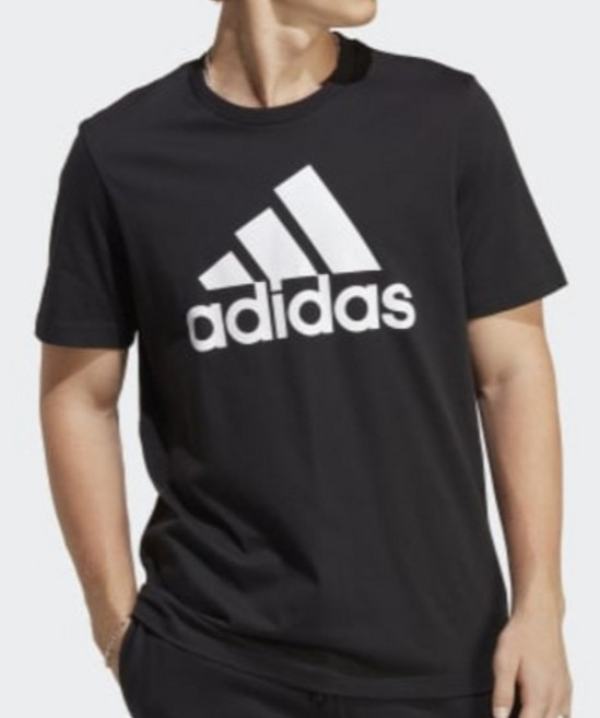아디다스 남성용 에센셜 싱글 저지 빅로고 티셔츠 IC9347