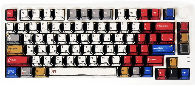 QSENN PBT 熱昇華 Cherry原廠高度 韓文鍵帽 139鍵, QSENN PBT 熱昇華 Cherry原廠高度 鍵帽, 製造商軸, 動畫彩繪