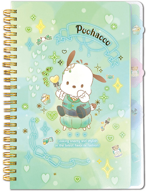 산리오 블링블링 4단 인덱스노트, 1개, 포차코