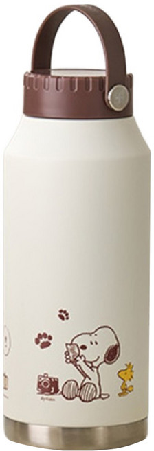 락앤락 스누피 슬로 핸들 텀블러 LHC4324IVY_SNP, 아이보리, 1개, 1L