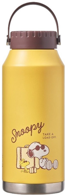 락앤락 스누피 슬로핸들 보온보냉 텀블러 LHC4324DYEL SNP, 옐로우, 1개, 1L