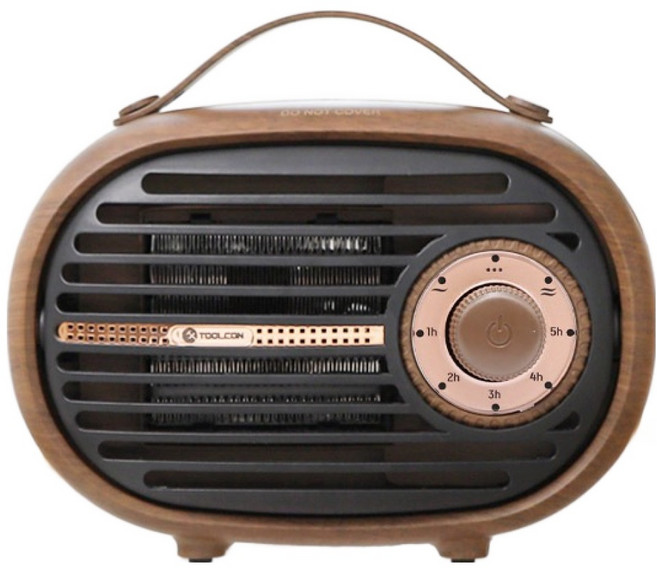 툴콘 2단조절 타이머 PTC 미니 온풍기, TCP-1000TM, 우드