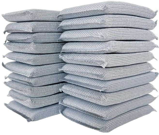 쿠빙홈 다용도 실버 아크릴 수세미, 1개, 20개입