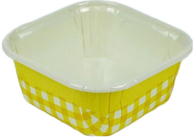 천운패키지 브레드롤컵 정사각, 옐로우체크, 50개