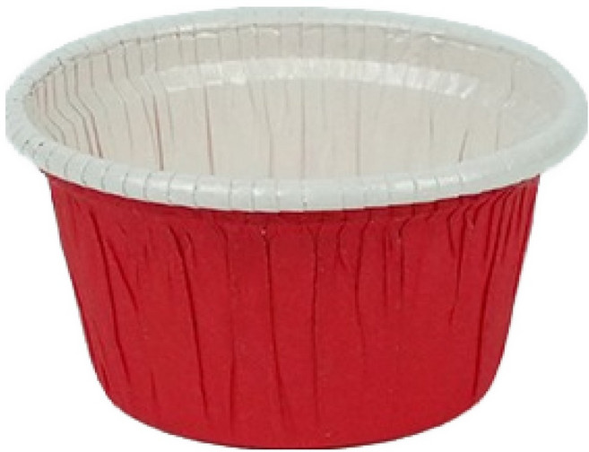 천운패키지 원형 베이킹컵 50, 레드, 50개