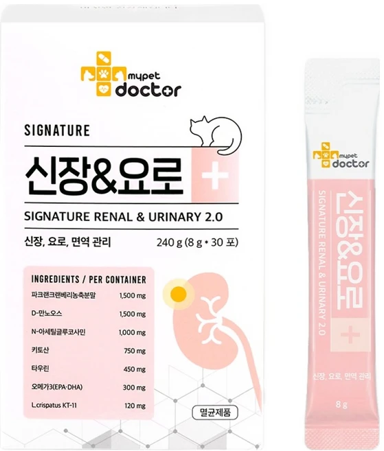 마이펫닥터 고양이 시그니처 2.0 영양제 30p, 240g, 신장, 1개 - 쿠팡