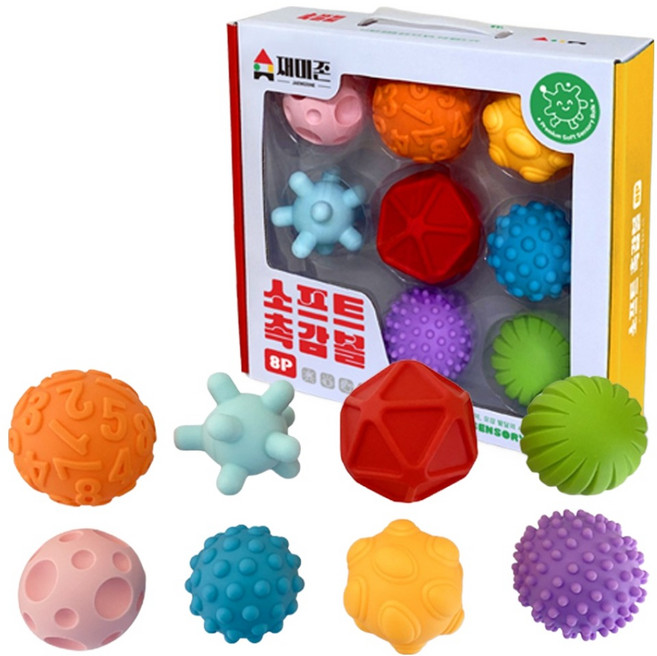 재미존 소프트 촉감볼 8종 세트, 혼합색상, 1세트