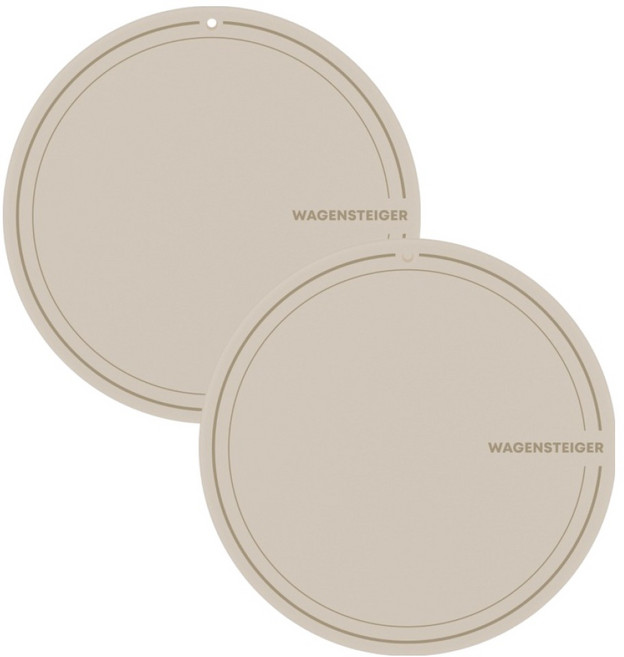 WAGENSTEIGER 鉑金矽膠電磁爐保護墊 圓形, 2個, 奶油色