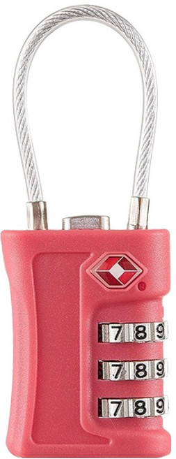 트래블큐브 TSA 비비드 초경량 코팅케이블 안전자물쇠 3다이얼