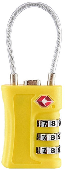 트래블큐브 TSA 비비드 초경량 코팅케이블 안전자물쇠 3다이얼