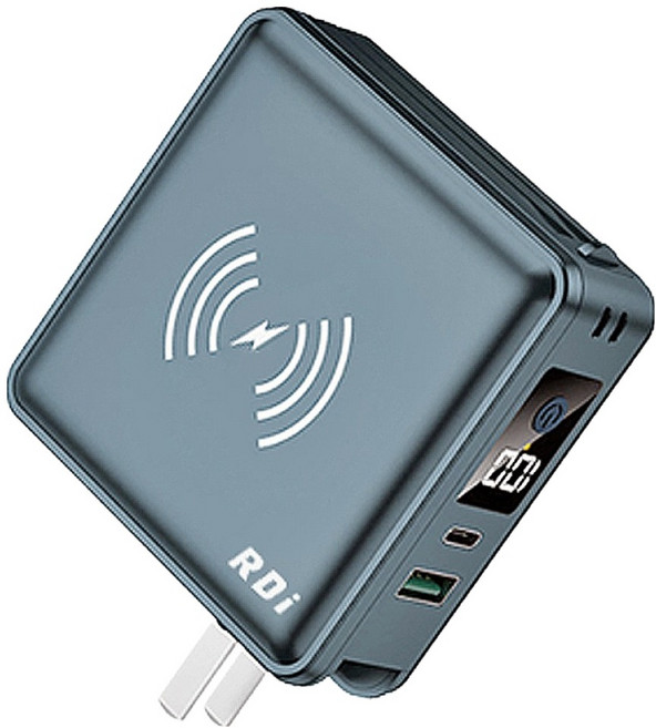 RDi 六合一全能充行動電源 15000mAh 雙Type-C Type-C + Lightning, RDi-8698, 黛海藍