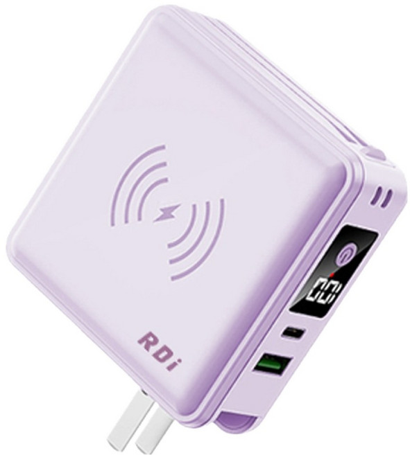 RDi 六合一全能充行動電源 15000mAh 雙Type-C Type-C + Lightning, RDi-8698, 薰衣草紫