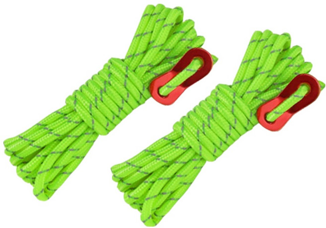 로프 2p + 스토퍼 2p 세트, 네온그린