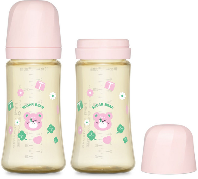 그로미미 노티드 PPSU 슈가베어 젖병 트윈팩, 스트로베리, 300ml, 1개