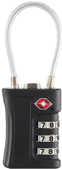 트래블큐브 TSA 비비드 초경량 코팅케이블 안전자물쇠 3다이얼