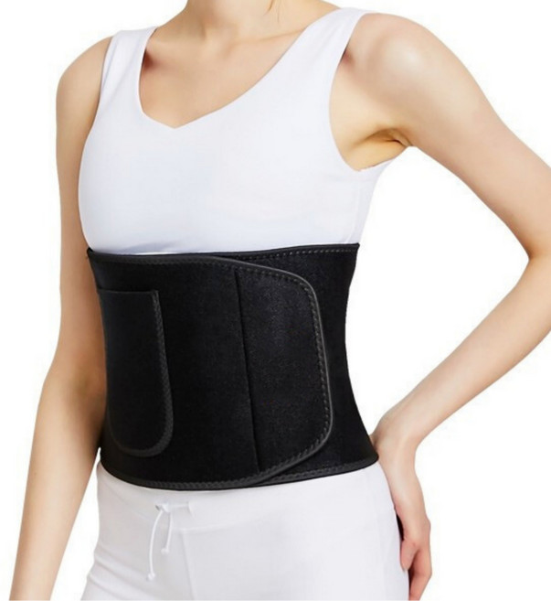 휴올리 복부 땀복 벨트 땀밴드, 블랙, 1개