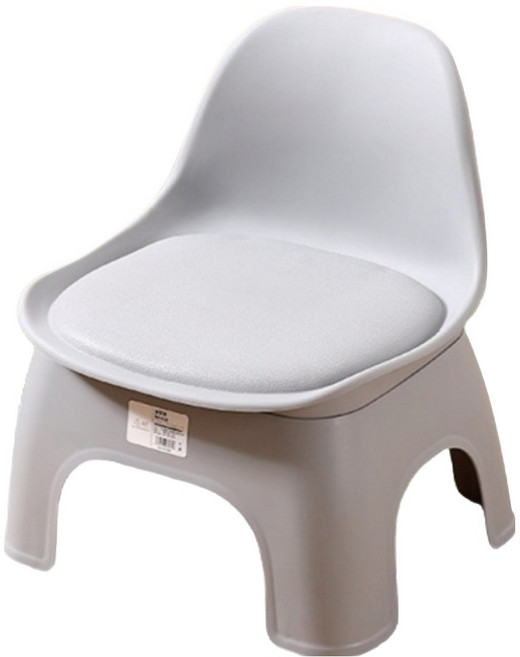 아워웍스 2in1 플라스틱 등받이 작은 의자 낮은 스툴 소형, 그레이, 1개